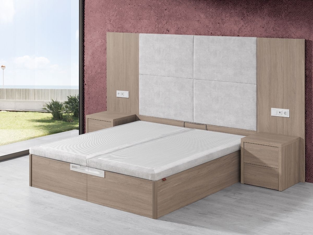 Canapé abatible de madera con cajón frontal ÉBANO - Imagen 2